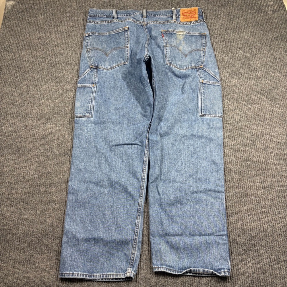 Levis 550 Jeans Mens 38x32 Relaxed Fit Carpenter Blue Denim Workwear Pants
